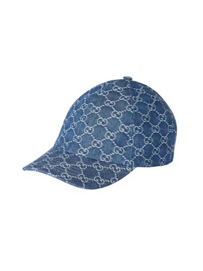 Gucci Kids Hat Junior "faline Denim Gg" In Blue