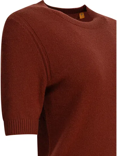 Guest In Residence Brown Cashmere T-shirt In Burgundy