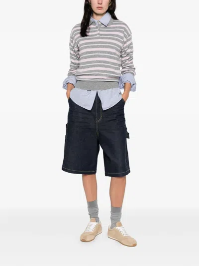 Guest In Residence Collegiate Stripe Polo In Multi