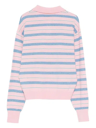 Guest In Residence Collegiate Stripe Polo In Multi