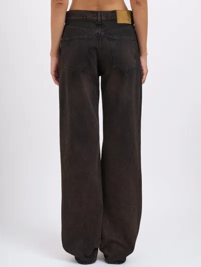 Haikure Brown Vintage Effect Korea Jeans In Multi