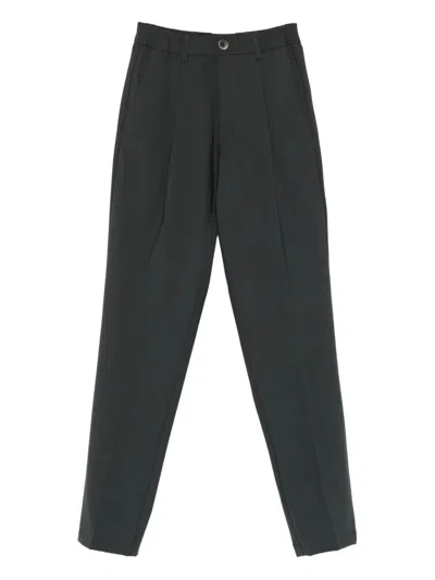 Herno Pleated-front Straight-leg Trousers In Purple