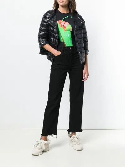 Herno Collarless Quilted Jacket In Black