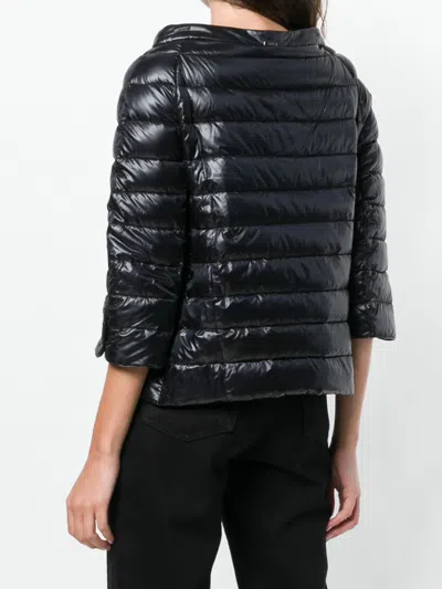 Herno Collarless Quilted Jacket In Black
