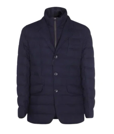 Herno Navy Blue Quilted Coat