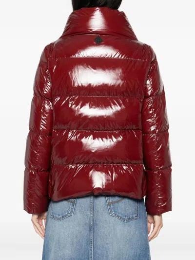 Herno Padded Jacket With A High Collar In Red