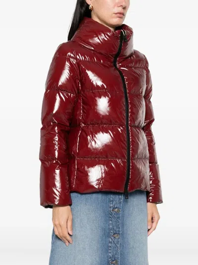 Herno Padded Jacket With A High Collar In Red
