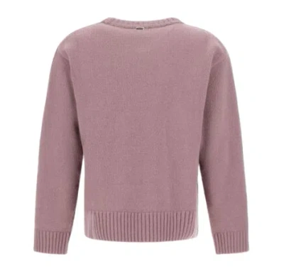 Herno Crew Neck Long Sleeve Sweater In Pink