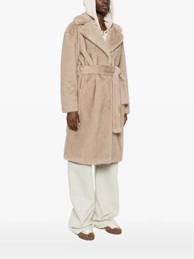 Herno Belted Single-breasted Coat In Brown