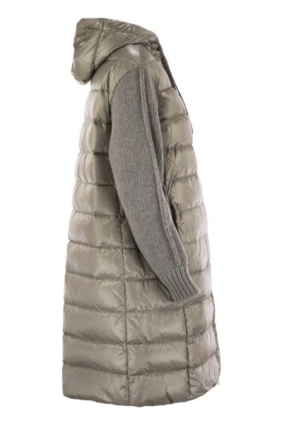 Herno Women Resort Down Jacket In Ultralight Nylon And Mesh In Gray