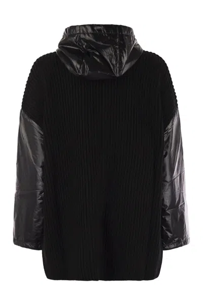 Herno Resort Jacket In Wool And Ultralight Nylon In Black