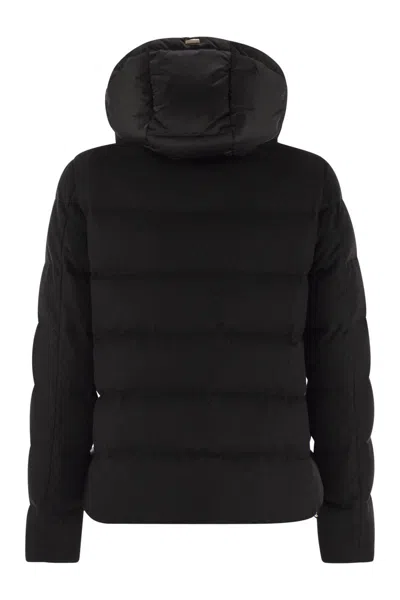Herno Resort Silk And Cashmere Down Jacket In Black