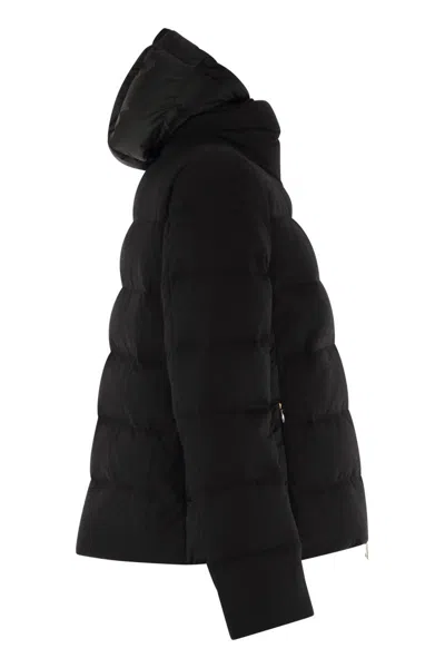 Herno Resort Silk And Cashmere Down Jacket In Black