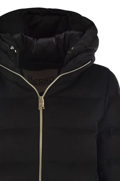 Herno Resort Silk And Cashmere Down Jacket In Black