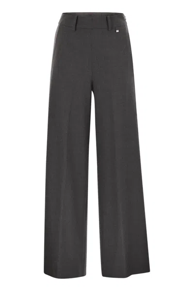 Herno Women Resort Trousers In Melange Fabric In Black
