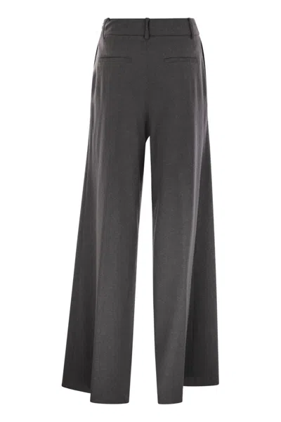Herno Women Resort Trousers In Melange Fabric In Black