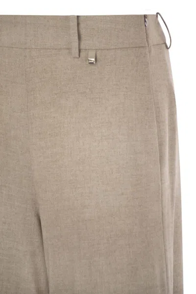 Herno Resort Trousers In Melange Fabric In Brown