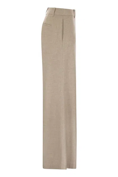 Herno Resort Trousers In Melange Fabric In Brown