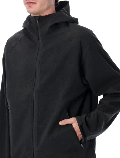 Hiking Patrol Waypoint Texture Hooded Jacket In Black