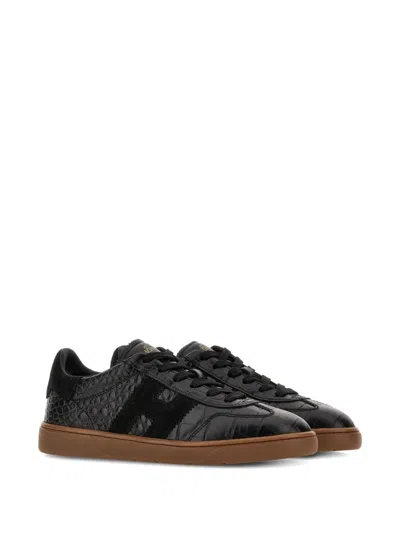 Hogan Black Logo Patch Sneakers In Black