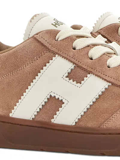 Hogan Cool Side H Patch Sneakers In Brown