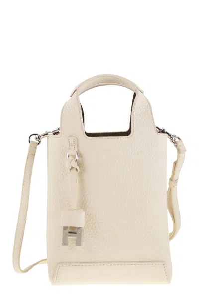 Hogan H01 R Handbag In Hammered Leather In Neutral
