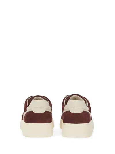 Hogan Side-stripe Lace-up Sneakers In Burgundy