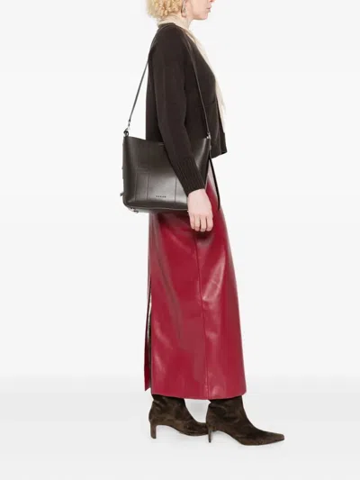 Hogan Hocket Small Leather Hobo Bag In Brown