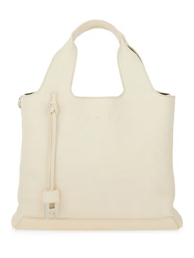 Hogan Structured Crossbody Shopping Bag With Textured Finish In Neutral