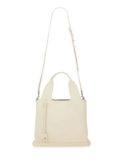 Hogan Structured Crossbody Shopping Bag With Textured Finish In Neutral