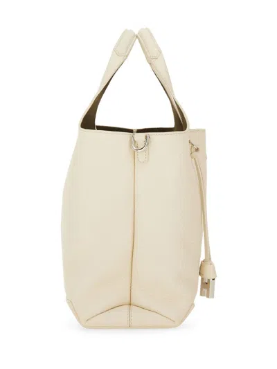 Hogan Structured Crossbody Shopping Bag With Textured Finish In Neutral