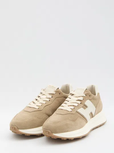 Hogan Brown Logo Embellished Sneakers In Neutral