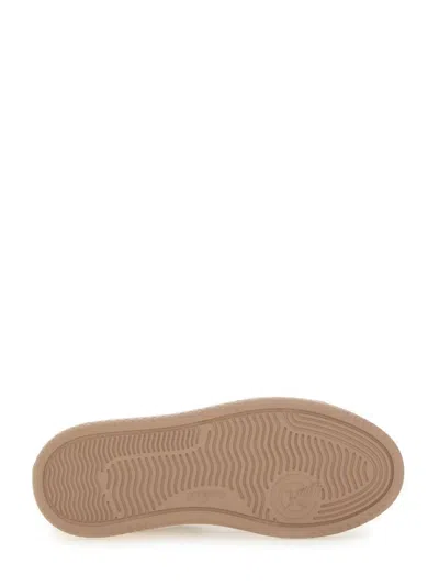 Hogan Grey White Leather Basket Cam Sneakers In Gray