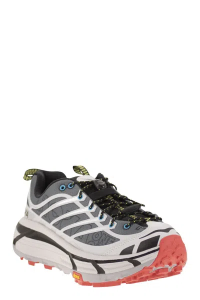 Hoka Mesh Trail Shoes With Quick-lace System In Gray