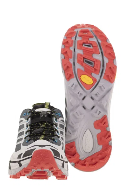 Hoka Mesh Trail Shoes With Quick-lace System In Gray