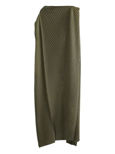 Homme Plisse "soft Fold Pleats" Dress In Green