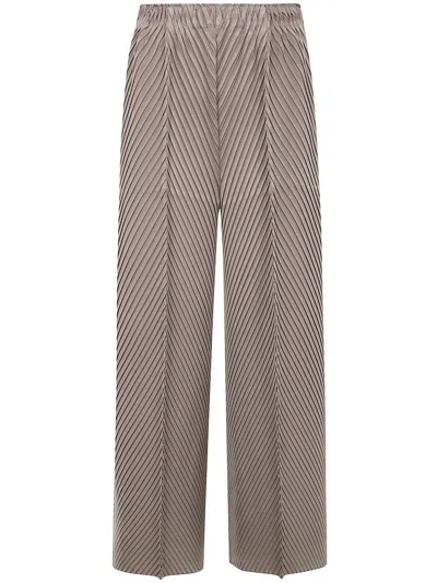 Homme Plisse "soft Fold Pleats" Trousers In Gray