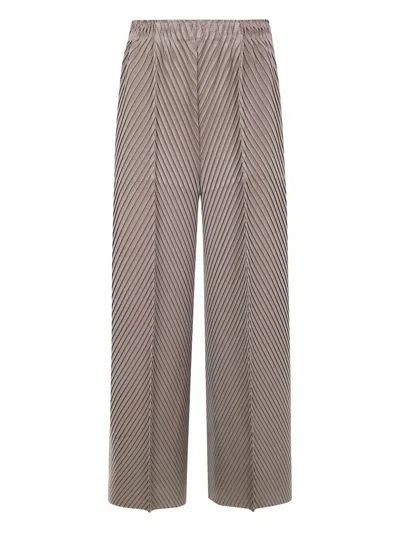 Homme Plisse "soft Fold Pleats" Trousers In Gray