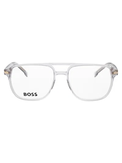 Hugo Boss Grey Acetate Glasses In White