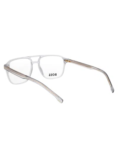 Hugo Boss Grey Acetate Glasses In White