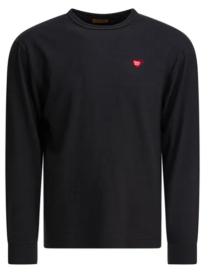 Human Made Long Sleeve Graphic Print Crew Neck T-shirt In Black