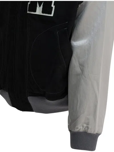 Human Made Satin Varsity Bomber Jacket In Black