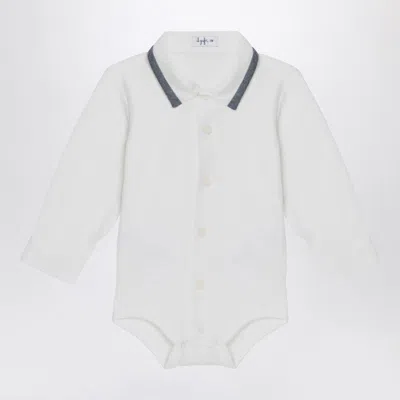 Il Gufo Milk-white Cotton Shirt Bodysuit In White