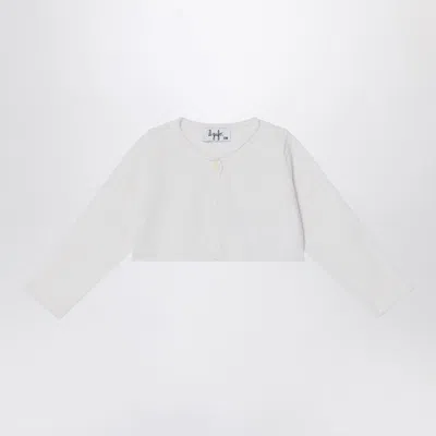 Il Gufo Short Wrap Cardigan White Milk In White