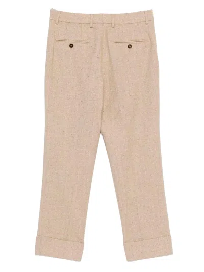Incotex Natural Wool Trouser In Neutral
