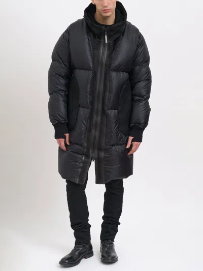 Isaac Sellam Down Jacket With Sheepskin Inserts In Black