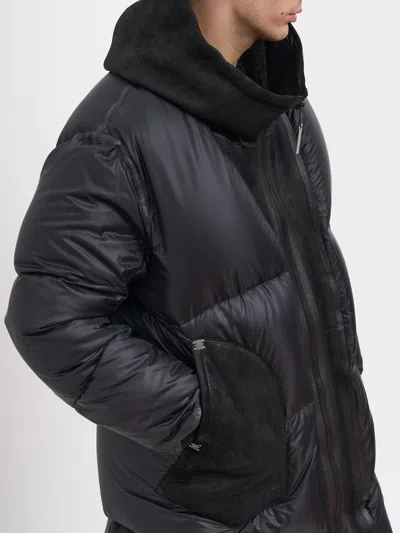 Isaac Sellam Down Jacket With Sheepskin Inserts In Black