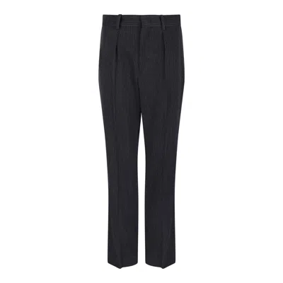 Isabel Marant Ritana Straight Trousers In Cool Virgin Wool Black