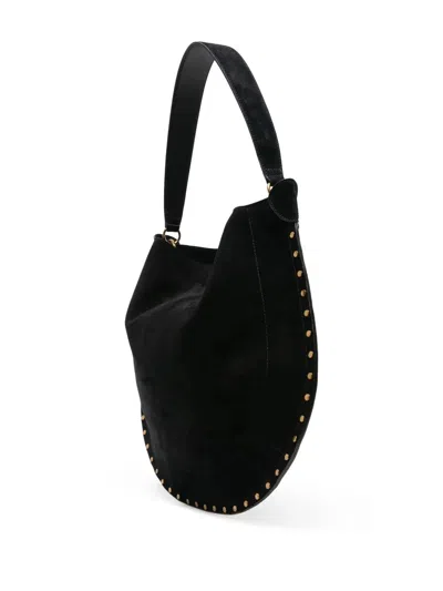 Isabel Marant Black Midnight Oskan Soft Zip Shoulder Bag