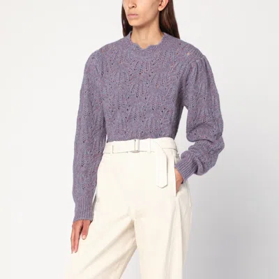 Isabel Marant Étoile Blue-violet Openwork Alpaca-blend Sweater In Purple